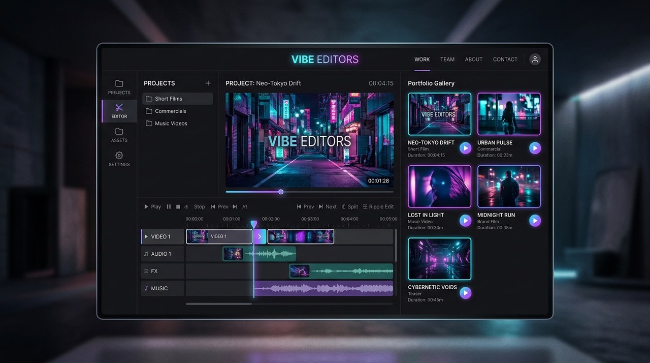 Vibe Editors Agency Mockup